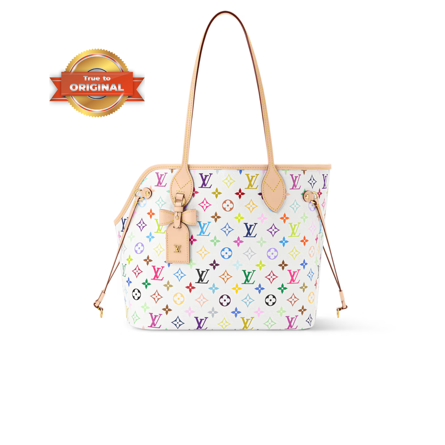 [True-to-ORIGINAL] Louis Vuitton LV x TM Neverwoof Tote Bag 12.2in/ 31cm Multicolored Gold Hardware For Women M27839