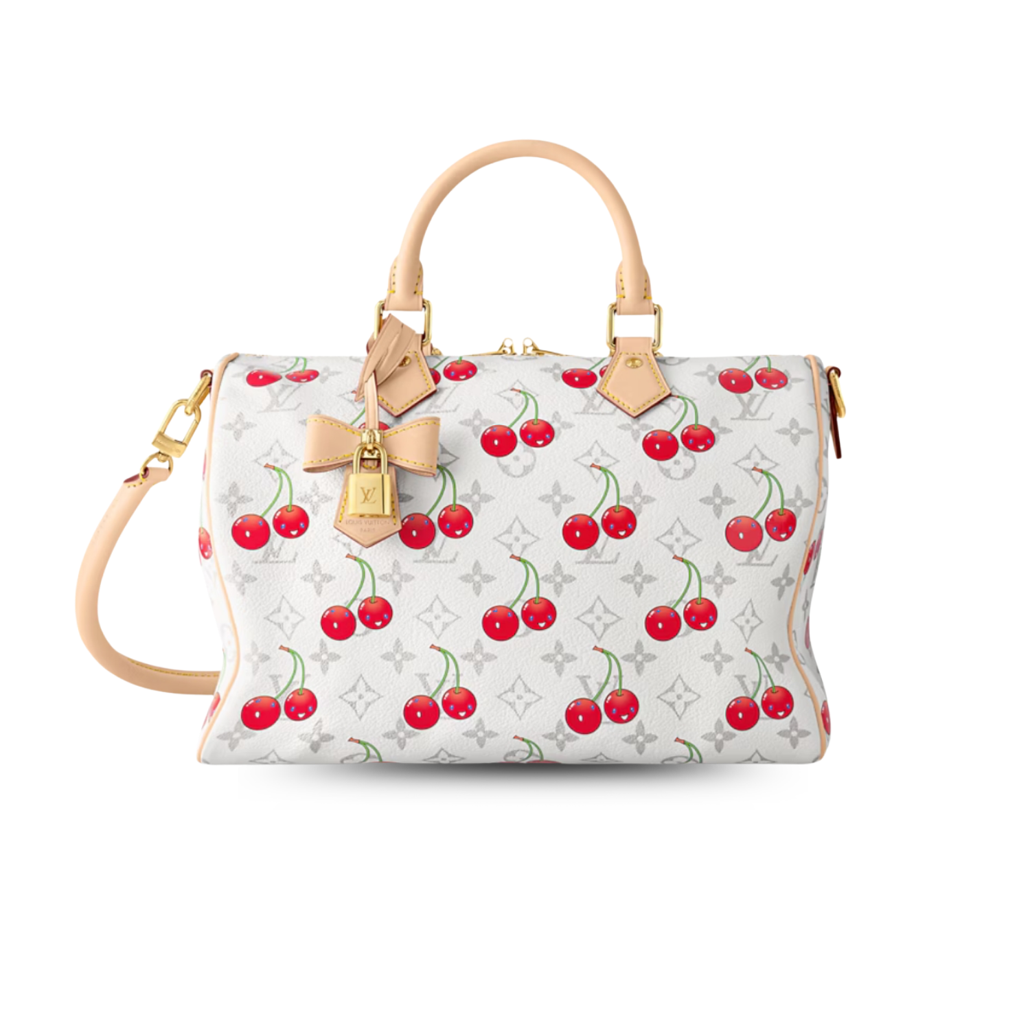 Louis Vuitton LV x TM Speedy Soft Bandouliere 30 Top Handle Bag 11.8in/ 30cm White Gold Hardware For Women M14238