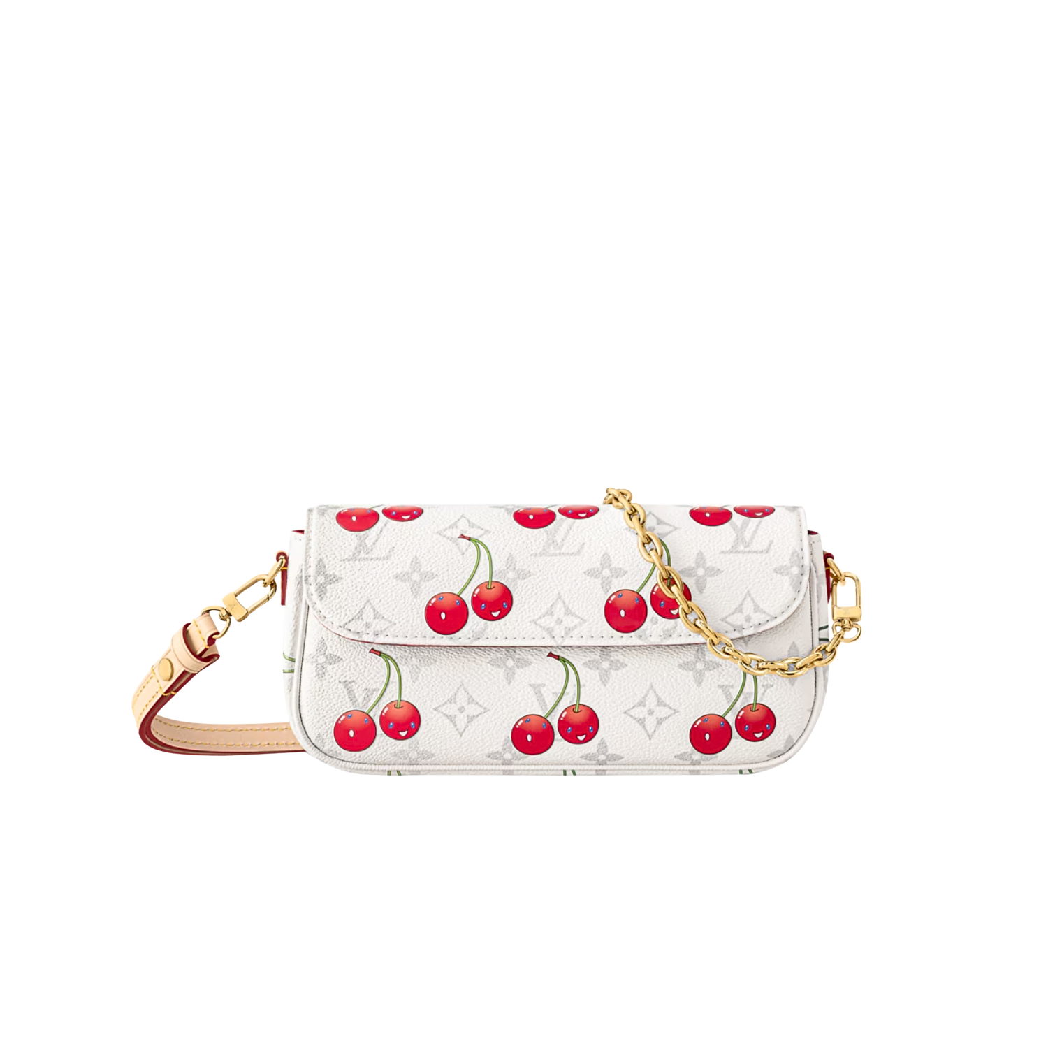 Louis Vuitton LV x TM Wallet On Chain Ivy Crossbosy Bag 9.3in/ 24cm Cherry Canvas Gold Hardware For Women M14239