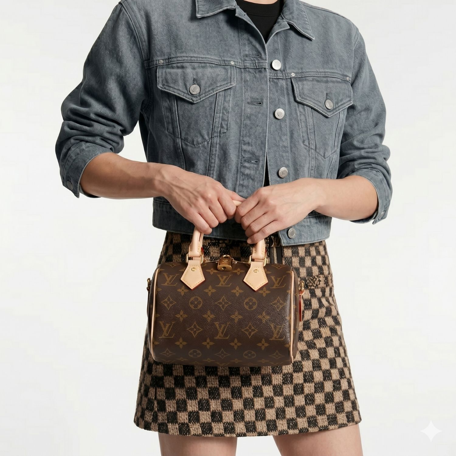 Louis Vuitton Speedy Bandouliere 20 Top Handle Bag 8.1in/ 20cm Monogram Canvas Brown Gold Hardware For Women M46594