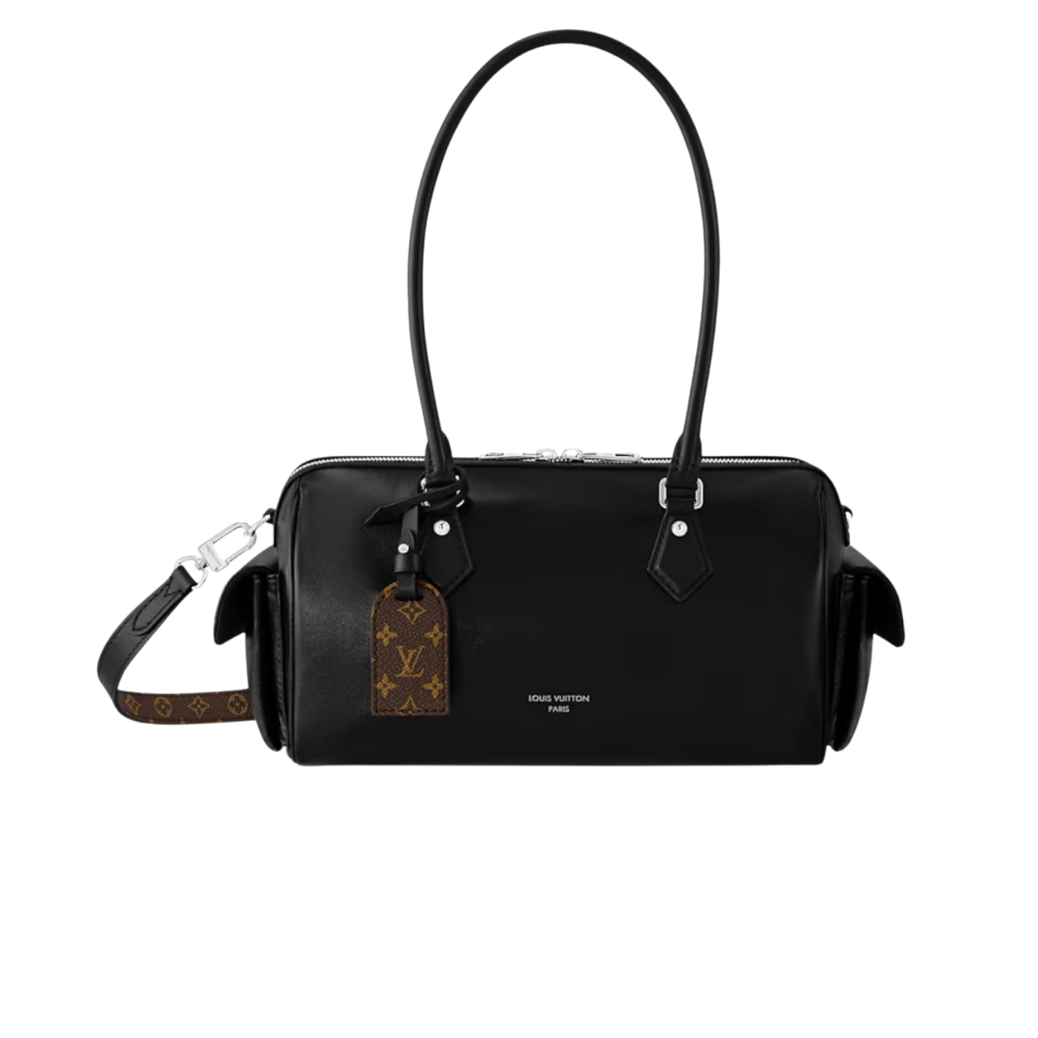 Louis Vuitton Speedy Cargo Vibe Top Handle Bag 11in/ 28cm Black Silver Hardware For Women M12934