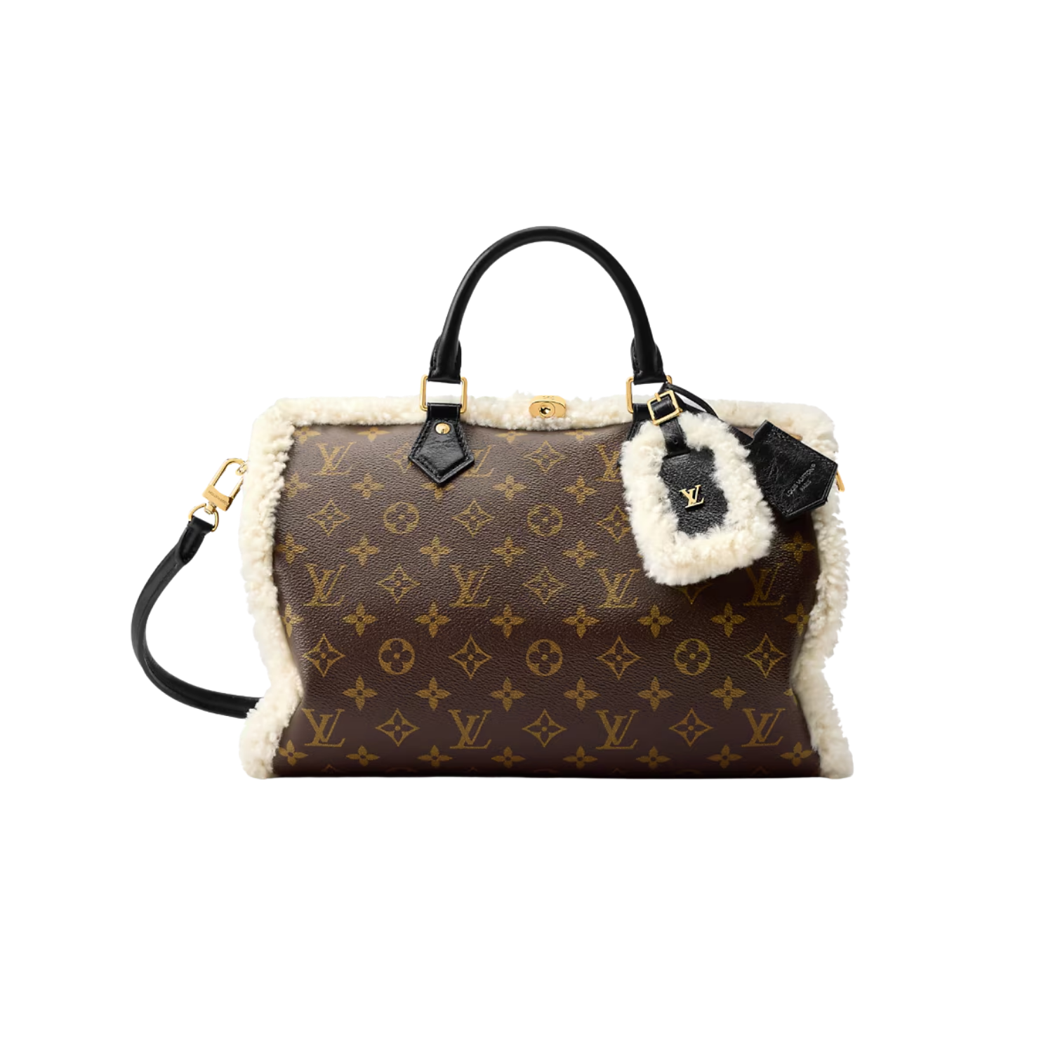Louis Vuitton Speedy Soft 30 Teddy Bag Top Handle 11.8in/ 30cm Monogram Brown Gold Hardware For Women M26326