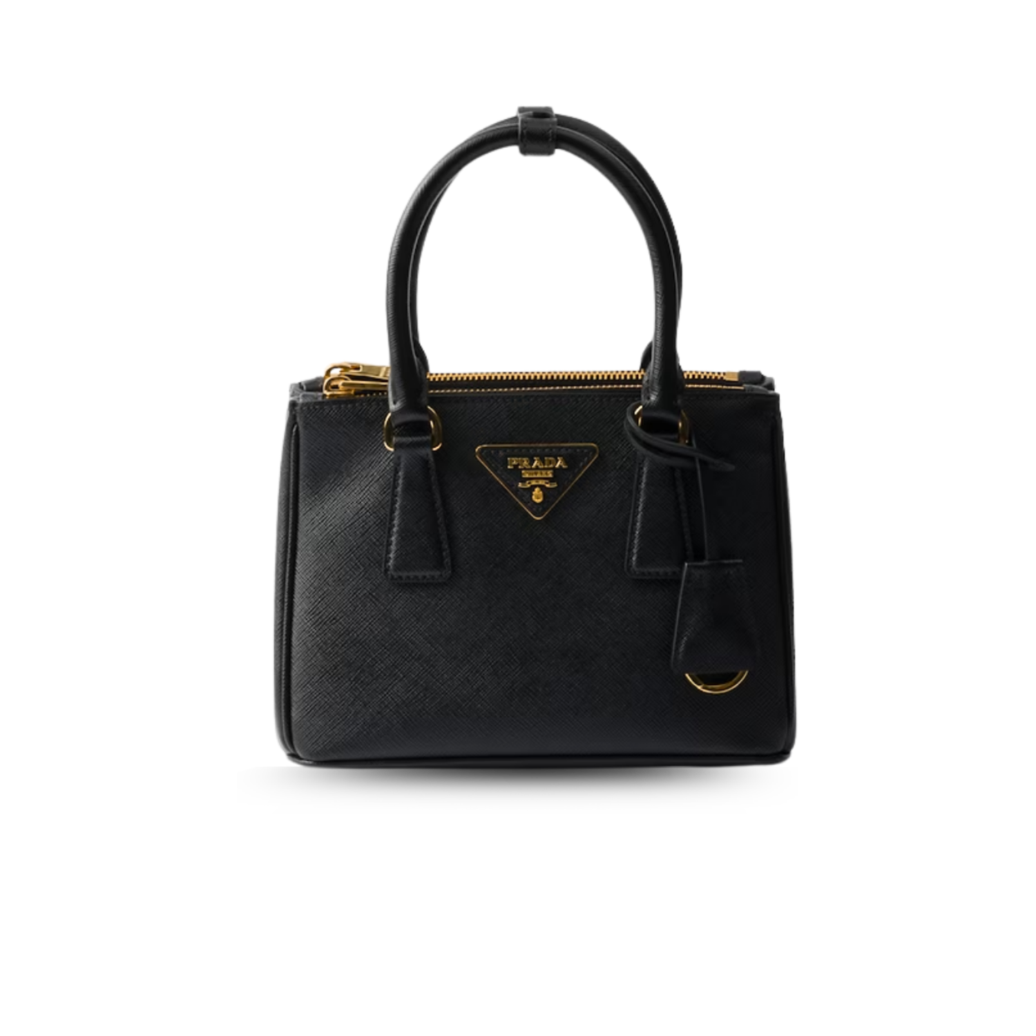 Prada Galleria Saffiano Mini Top Handle Bag 7.8in/ 20cm Black Metal Hardware For Women 1BA906_NZV_F0002_V_EOM
