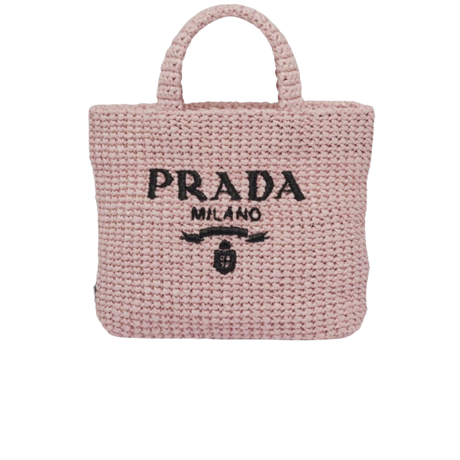 Prada Small Tote Bag 9.4in/ 24cm Pink Raffia Silver Hardware For Women 1BG422_2A2T_F0E18_V_OOL