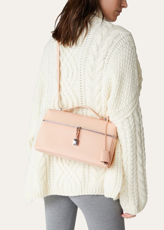 Loro Piana Extra Bag L27 Top Handle Bag 10.6in/ 27cm Bubble Gum For Women FAN4086 30DU