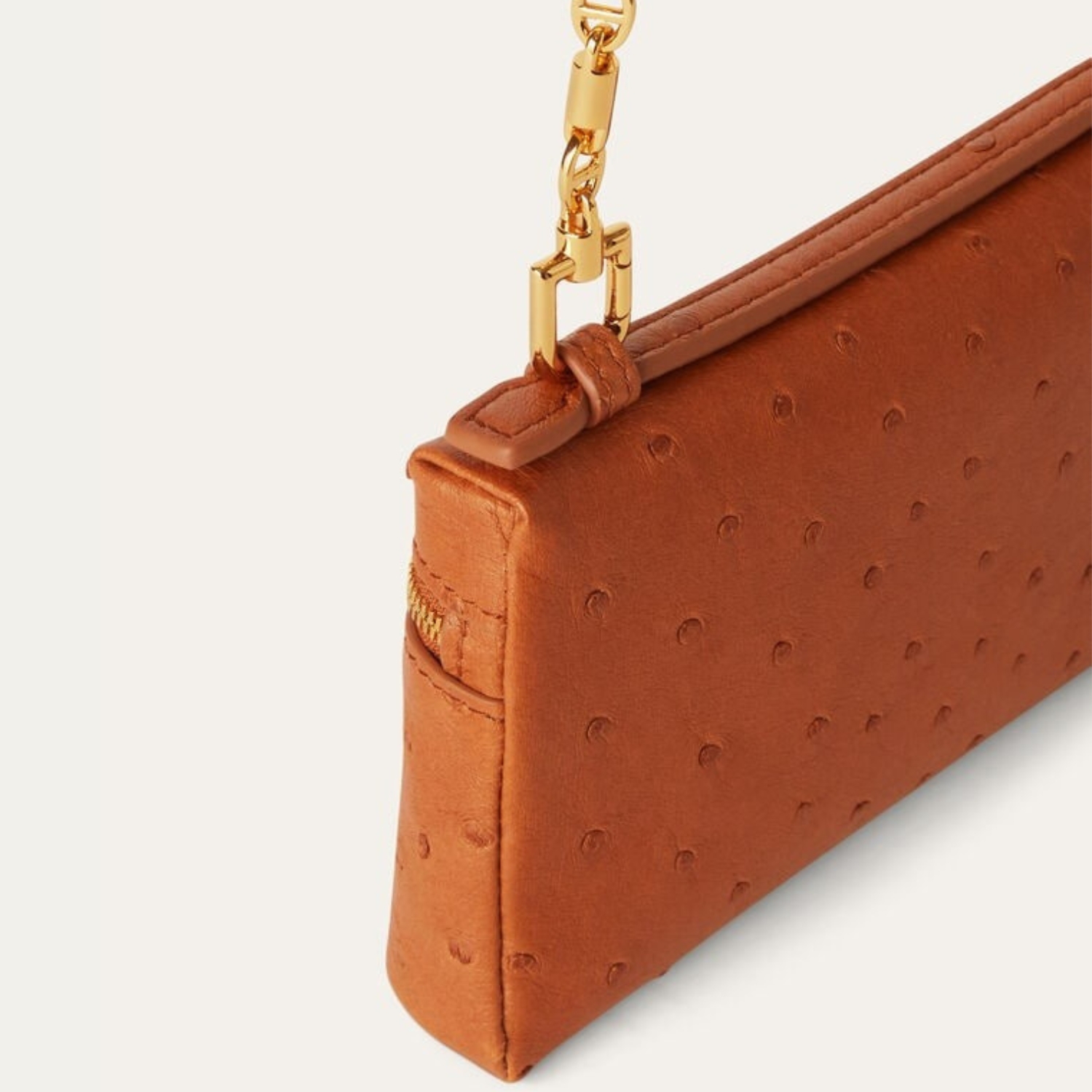 Loro Piana Extra Pocket Mini Pouch Top Handle 5.9in/ 15cm Cognac Gold Hardware For Women FAN9926_E0DA