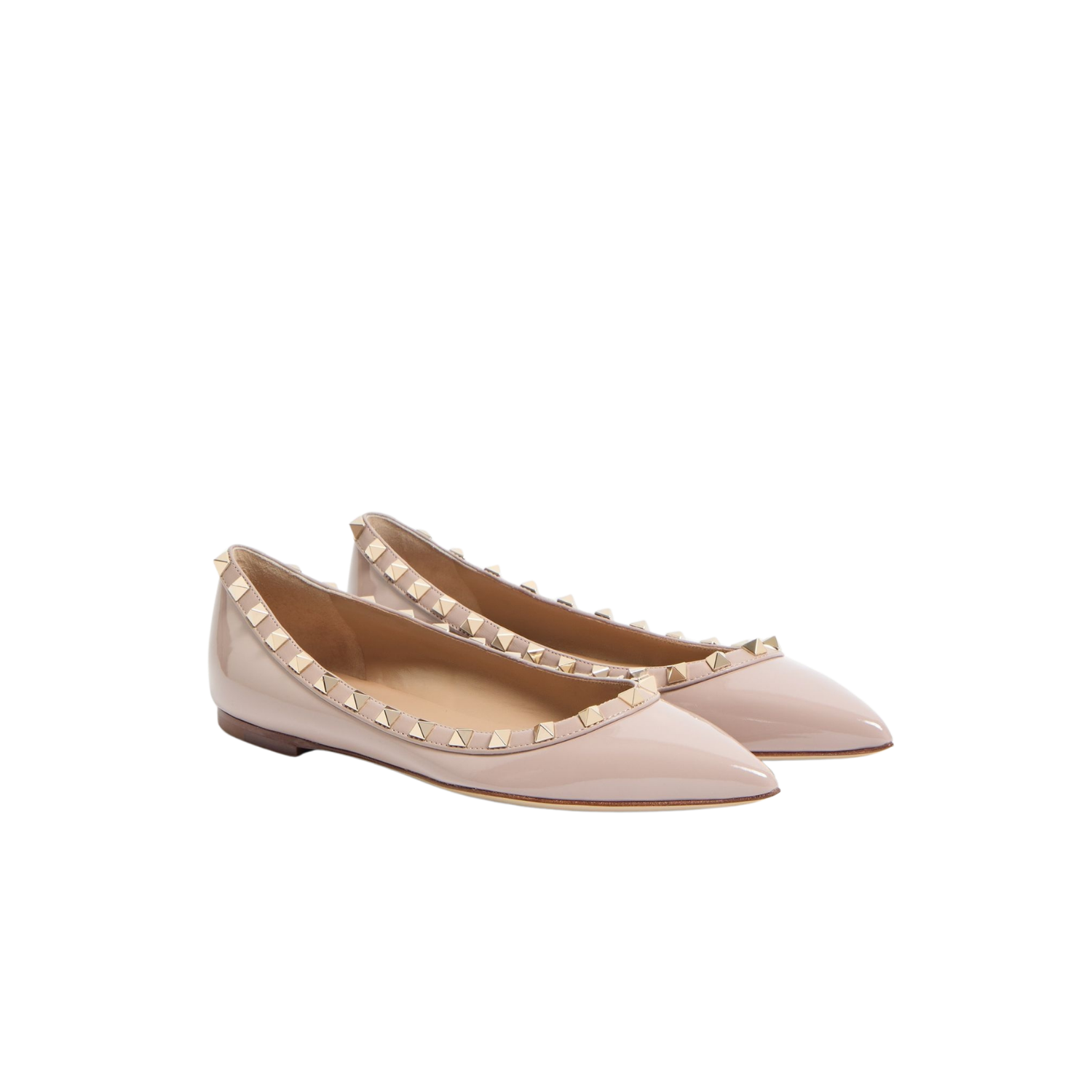 Valentino Garavani Patent Rockstud Ballet Flats Poudre For Women 7W2S0403VNW_P45