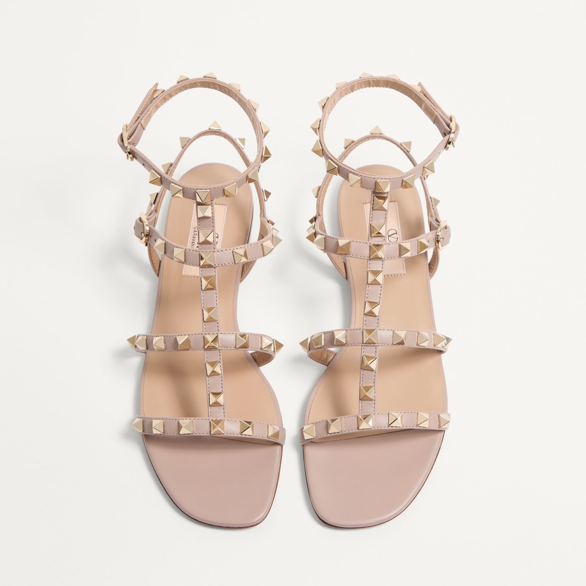Valentino Garavani Rockstud Flat Sandals With Straps Skin For Women 7W2S0A05VOD_P45