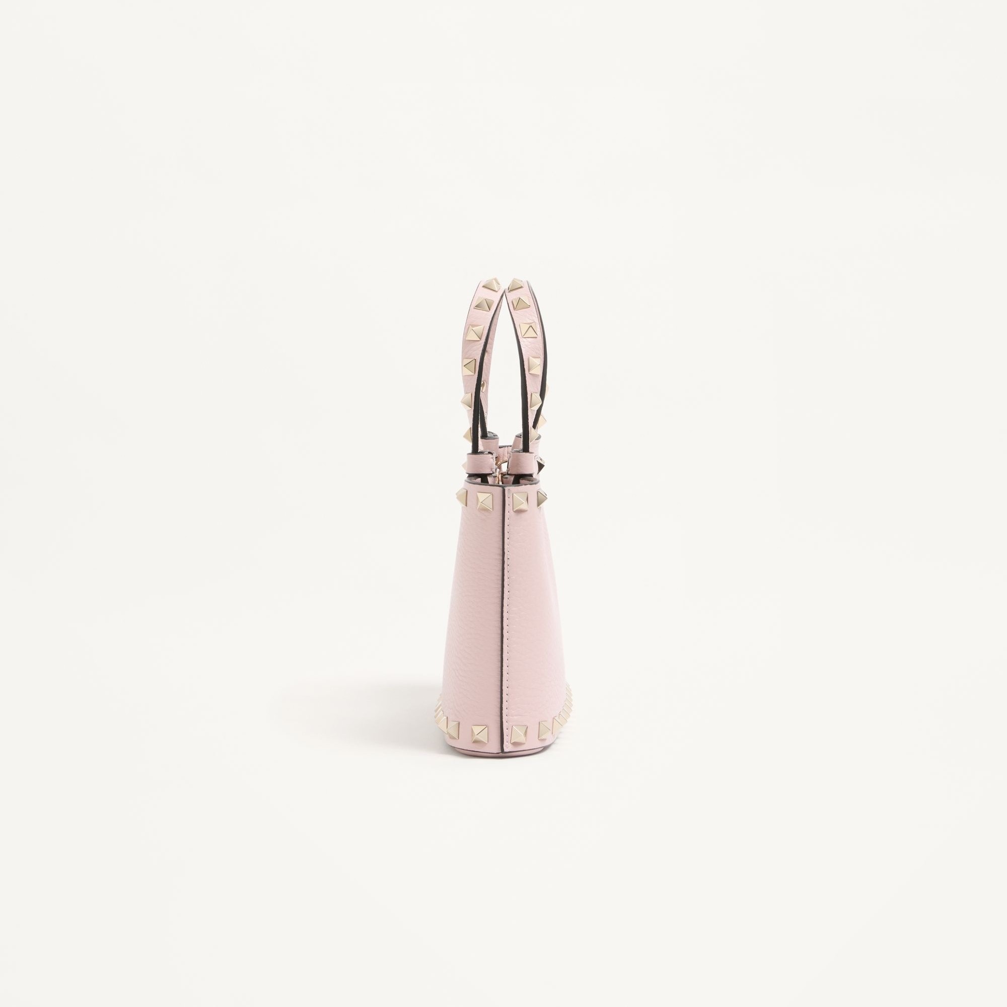 Valentino Garavani Rockstud Shopping Mini Tote Bag 7.3in/ 18.5cm Pink Platinum Hardware For Women 9W2P0AT0VSH_16Q