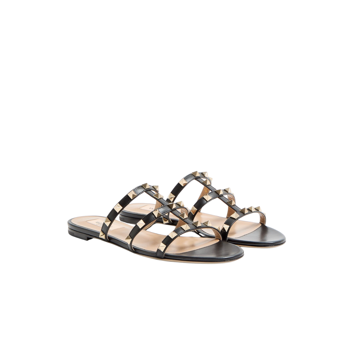 Valentino Garavani Rockstud Slide Sandals Black For Women 7W2S0C49VOD_0NO