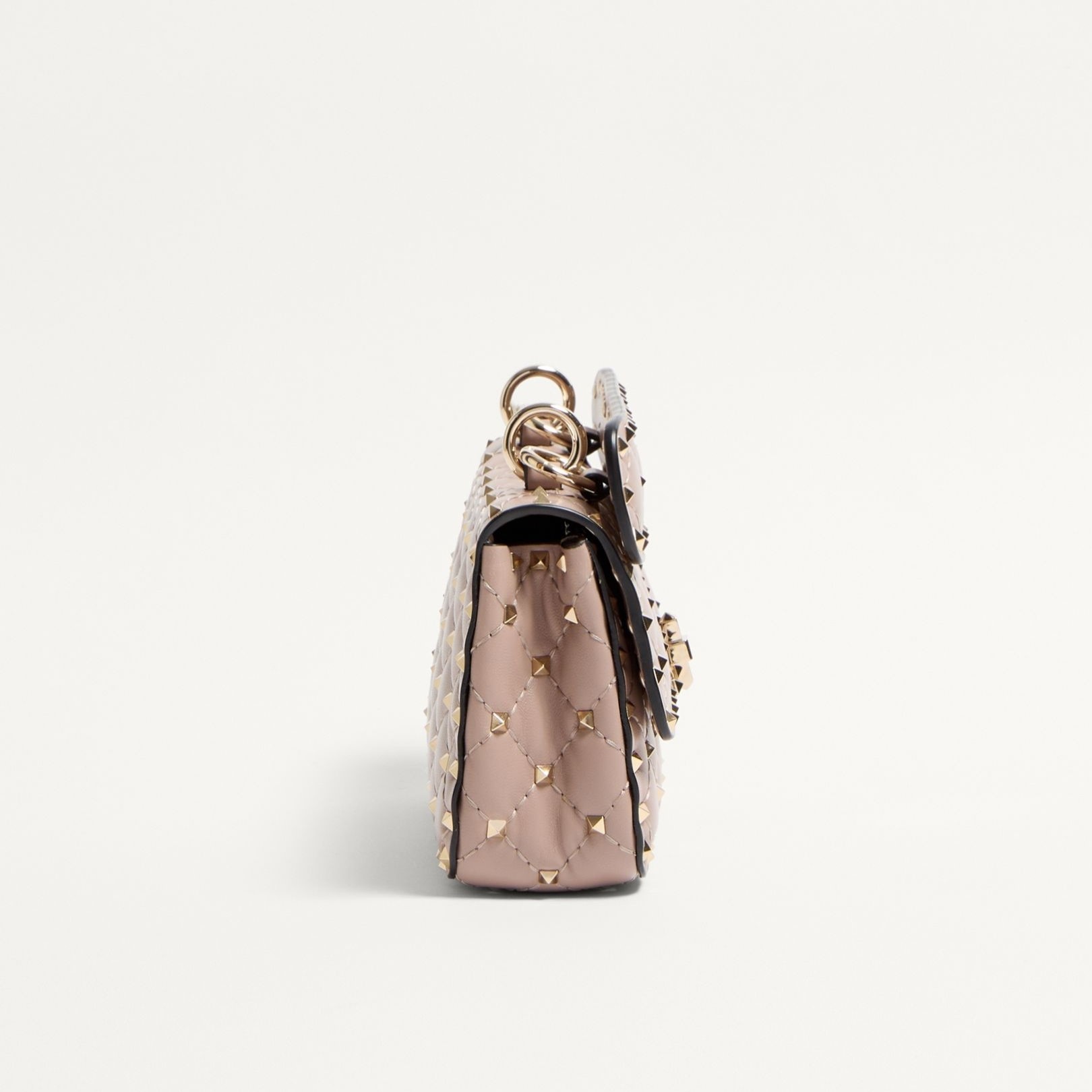 Valentino Garavani Rockstud Spike Small Crossbody Bag 7.9in/ 20cm Poudre Platinum Hardware For Women 7W2B0123NAP_P45